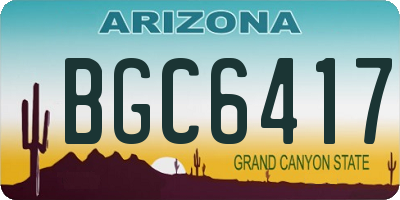 AZ license plate BGC6417