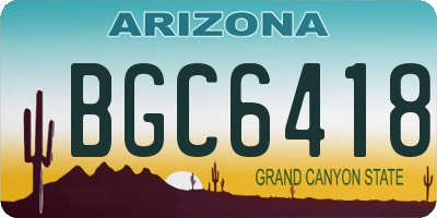 AZ license plate BGC6418