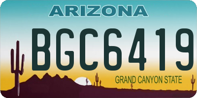 AZ license plate BGC6419