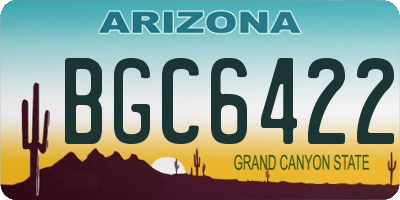 AZ license plate BGC6422