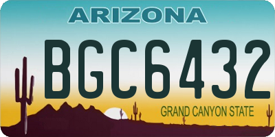 AZ license plate BGC6432
