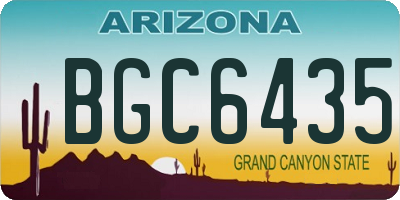 AZ license plate BGC6435
