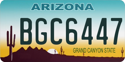 AZ license plate BGC6447