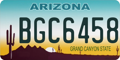 AZ license plate BGC6458