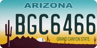 AZ license plate BGC6466