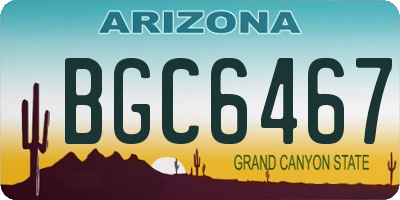 AZ license plate BGC6467