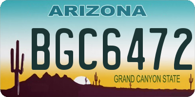 AZ license plate BGC6472