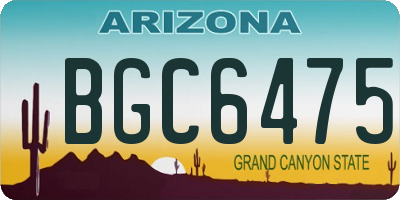 AZ license plate BGC6475