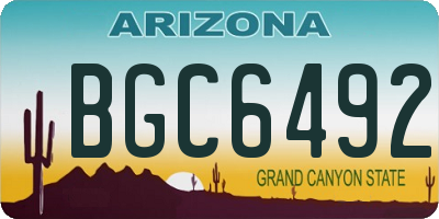 AZ license plate BGC6492
