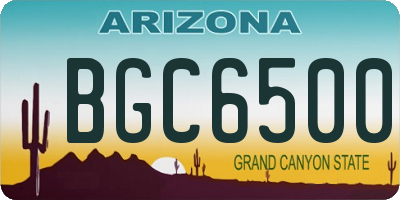 AZ license plate BGC6500