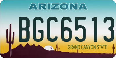 AZ license plate BGC6513