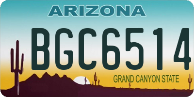 AZ license plate BGC6514