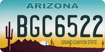 AZ license plate BGC6522