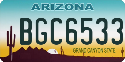 AZ license plate BGC6533