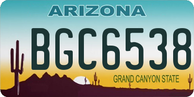 AZ license plate BGC6538