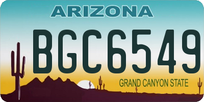 AZ license plate BGC6549
