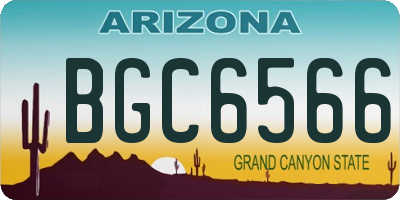 AZ license plate BGC6566