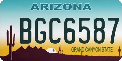 AZ license plate BGC6587