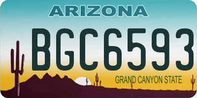 AZ license plate BGC6593