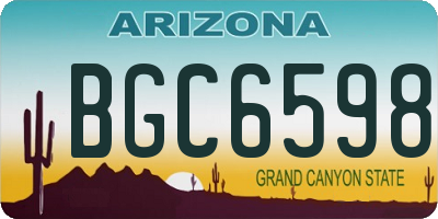 AZ license plate BGC6598