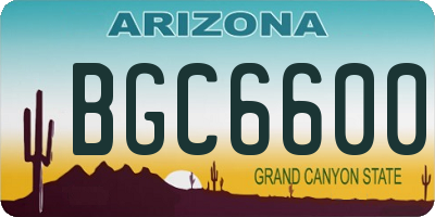 AZ license plate BGC6600