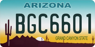 AZ license plate BGC6601