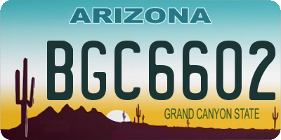 AZ license plate BGC6602
