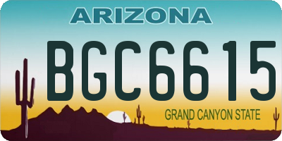 AZ license plate BGC6615