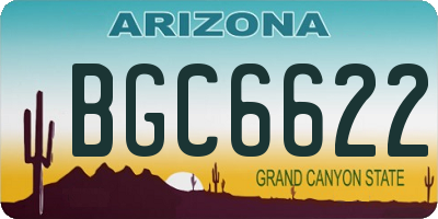 AZ license plate BGC6622