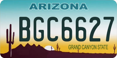 AZ license plate BGC6627