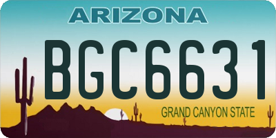 AZ license plate BGC6631