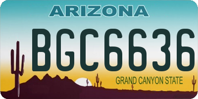 AZ license plate BGC6636