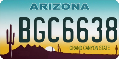 AZ license plate BGC6638