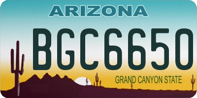 AZ license plate BGC6650