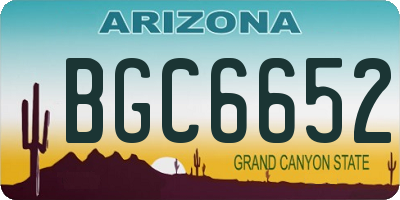 AZ license plate BGC6652