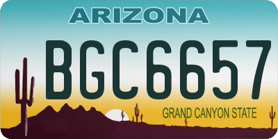 AZ license plate BGC6657