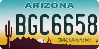 AZ license plate BGC6658