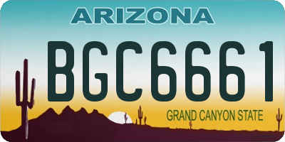 AZ license plate BGC6661