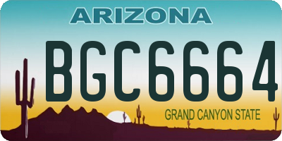 AZ license plate BGC6664