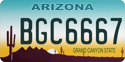 AZ license plate BGC6667
