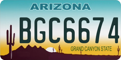AZ license plate BGC6674