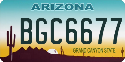 AZ license plate BGC6677