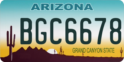 AZ license plate BGC6678