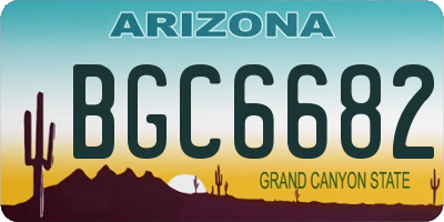 AZ license plate BGC6682