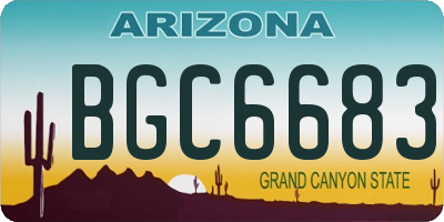 AZ license plate BGC6683