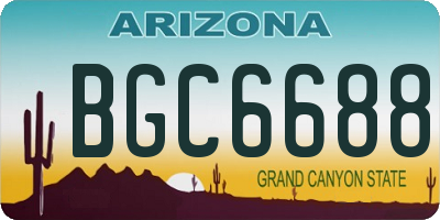 AZ license plate BGC6688