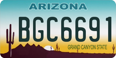 AZ license plate BGC6691