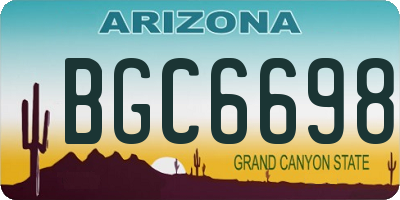 AZ license plate BGC6698