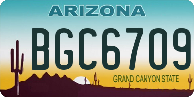 AZ license plate BGC6709