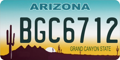AZ license plate BGC6712